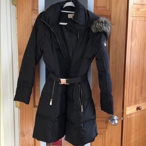 Dark brown puffy Michael Kors winter jacket